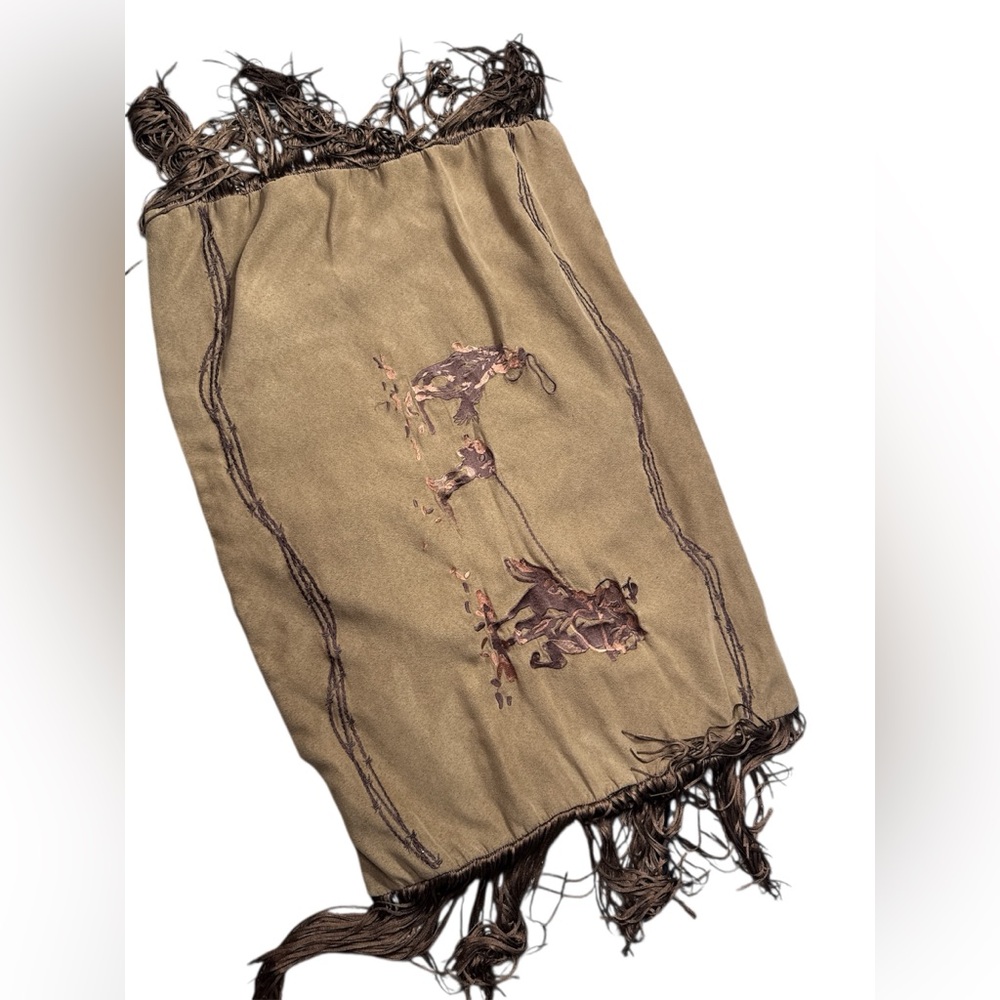 Vtg Western Fringe Pillowcase